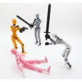 Miniatyrbillede 5 af 5: T13 Actionfigur, Titan 13 Actionfigur, Robot Actionfigur, 3D-trykt Action NYHED Sort Grå