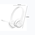 Miniatyrbillede 3 af 8: Headset Trådløs Bluetooth 5.1-hovedtelefoner til at lære forretningshovedtelefoner med mikrofonstøtte TF-kort Android og IOS Hvid Vit
