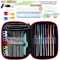 Miniatyrbild 1 av 5: Virknålar Set Stickset Stickkit För Vuxna Nybörjare Verktygstillbehör Med Mini Fodral