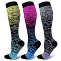Pikkukuva 5 / 8: Strumpa Gradient Kompression Blandad Färg Tryck Mid-tubeSpor A14 ONESIZE A14 ONESIZE