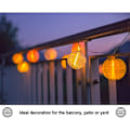Miniatyrbillede 2 af 5: Lampion Led Lys Girlande Deko Lampe - Hvid Kraft Papir Lanterne - Total længde 5 meter - 20 USB Led Hvide Kugler
