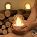 Miniatyrbillede 3 af 5: En lyserød tegneserie sød katteklolampe musik USB genopladelig natlampe soveværelse seng sove lys gave