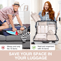 Miniatyrbillede 3 af 5: Kuffert organizer - Pakke kuber og tasker 7 stk Beige Beige
