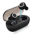 Miniatyrbillede 1 af 2: W1 Høretelefoner Trådløse Høretelefoner Bluetooth Headset Tws Stereo med Mikrofon Sort Hvid svart vit