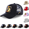 Pikkukuva 2 / 5: Sarjakuva Trucker -lippis Verkkopohjainen baseball-lippis Miehet Naiset Rento Hengittävä Snapback-lippis #2