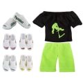 Miniatyrbillede 3 af 11: Finger Scooter Legetøj Mini Alloy Scooter Finger Board Tilbehør med T-shirt Bukser og Sko Børns Finger Legetøj Party Favor Sort
