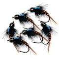Miniatyrbilde 5 av 5: 1/2/3/5 6 stk 8 1012 Flugfiskeflugor Premium Tungsten Bead Head 10# krok 6 stk 2 stk
