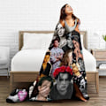 Miniatyrbillede 5 af 5: Johnny Depp Blød og behagelig varm fleeceplaid til sofa, kontorstol, sovesofa - Cozy Fluffy Plush Throw Blankets Strandtæpper - d259 50x40in 125x100cm