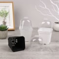 Miniatyrbillede 4 af 5: 5 stk. firkantet lille blomsterpotte med fugtighedskuppel lings ing potter Sort one size Black one size
