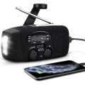 Pikkukuva 1 / 5: Vevradio aurinkokennoilla Taskulamppu ja 2000mAh Powerbank punainen SOS musta
