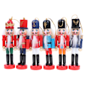 Miniatyrbilde 4 av 5: 6 stk Juldekorasjon 12cm Treprodusert Nøtteknekkerdukke Ny rød 6stk red 6pcs