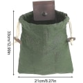 Miniatyrbillede 2 af 5: Læder og lærred Bushcraft-taske Upkey bæltetaske Kvinder og mænd Læder- og lærred Bushcraft-taske Sammenklappelig vokset lærred foderpose Lærredsbærer