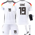 Miniatyrbild 1 av 2: Tyskland Hemma EM 2024 Jersey Fotbollströja Barn Herr Kit No.19 Sané With socks+protective gear XS
