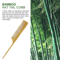 Miniatyrbild 3 av 4: Bambu råtta svans kam Naturligt bambu hårverktyg med fina tänder