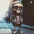 Miniatyrbild 1 av 7: Coola skelettfigurer Halloween Skelettdocka Hartsprydnad B one size B one size