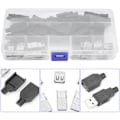 Pikkukuva 2 / 5: 20 kpl USB 2.0 Type A -liitin, 4-nastainen pistokesovitin mustalla muovikuorella, DUBUNS