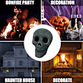 Pikkukuva 3 / 5: Halloween ihmiskallon koriste Uudelleenkäytettävä Fire Pit Skulls C 1kpl