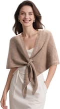 Damstickad sjal - Triangulär sjal - Triangulär sjalcape - Halsduk - Utomhuscape - Varm - Mjuk - Elegant och enkel - Khaki