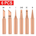 Miniatyrbilde 1 av 8: 5/6 stk Ren kobber 900M-T loddespiss Blyfri loddespiss 6PC 6PC 6PC 6PC
