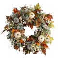 Miniatyrbilde 3 av 8: Thanksgiving kunstig høstlønn og gresskar krans for A 1PC A 1PC