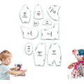 Pikkukuva 5 / 7: M-Emory Bear Template -viivain - 30 cm ompelukaavat | Akryyliset karhumallit ohjeilla askartelu- ja ompelutöihin Medium size (12 inches)