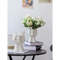 Miniatyrbillede 5 af 5: Hovedet Formet Keramik Vase Hvid Moderne Vase Have Hjem Køkken