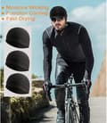 3 Sportmössor - Cykel- & Löparmössa, Hatt, Hjälmfoder - Svettavledande - Unisex - Svart