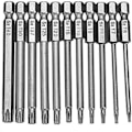 Pikkukuva 2 / 5: 11-osainen Torx-sarja, 1/4-tuumainen kuusiokolovarsi T6-t40 Magneettinen tähtitorx-pää Turvaruuvi Ruuvimeisseli Porauskärki Sähköruuvimeisselit Työkalutarvikkeet
