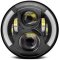 Miniatyrbilde 2 av 4: 12V/24V motorsykkel LED-lykt, runde retro blinklys, 7-tommers Jeep Wrangler-lyktutskifting