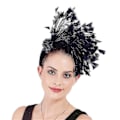 Miniatyrbilde 3 av 5: Svart Fjær Hodebånd Fascinator for Kvinner Maskerade Karneval Party