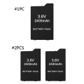 Pikkukuva 2 / 5: Vaihdettava 2400 mAh Li-ion-akku pelikonsolille, yhteensopiva PSP 2000:n ja PSP 3000:n kanssa, 3,6 V akku PSP-S360 null - 1 pakkaus