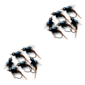 Miniatyrbilde 1 av 5: 1/2/3/5 6 stk 8 1012 Flugfiskeflugor Premium Tungsten Bead Head 10# krok 6 stk 2 stk