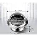 Miniatyrbilde 2 av 4: Ventilasjonsgitter i rustfritt stål, 80 mm, slitesterkt luftstrømutstyr