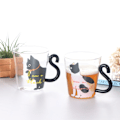 Miniatyrbillede 4 af 5: 250ML e Kat Glas Juice Kaffekopp Mjölk Te Kaffe Glas Mugg Hvid