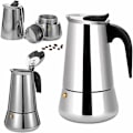 Miniatyrbillede 5 af 5: Italiensk kaffemaskine, 2 kopper, rustfrit stål, kompatibel med alle typer komfurer, 100 ml