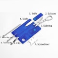 Miniatyrbild 4 av 5: 12 i 1 ficka kreditkort Portable Multi Tools Outdoor Surviva Röd