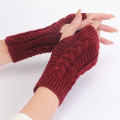 Miniatyrbild 3 av 5: Nya Halvfingerhandskar Kvinna Höst och Vinter Värme Fingerle Wine red style 3 Wine red style 3