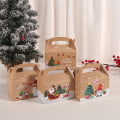 Miniatyrbilde 4 av 8: 4 stk Kakeboksform God Jul Godisbokser Poser Jul C one size C one size