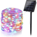 Miniatyrbilde 2 av 5: Solcelledrevne utendørs lysslynger, 10M 100 LED vanntett utendørs Garl