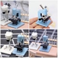 Pikkukuva 2 / 4: 2kpl Nukkekodin Miniatyyri Mikroskooppi Lapsille Leikkimikroskooppi Pieni Talon Koristeet Sekalaiset Värit 3.7x3.2x6.3cm