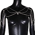 Miniatyrbilde 3 av 3: Bryllup Multi Layer Tassel Rhinestone Skulderkjede Gull