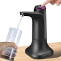 Miniatyrbillede 1 af 5: Elektrisk vanddispenser med dobbeltfunktion og standerbase, automatisk drikkevandsflaskepumpe med USB, universal til camping, kontor, hjem (sort)