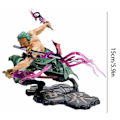 Miniatyrbillede 4 af 5: Roronoa Zoro Anime Figur 5,9 tommer Sauron Tre Sværd Stil Statuette Figur Realistisk Karakter Model Ornament