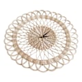 Miniatyrbild 1 av 11: Rund Willow Rattan Väggklocka Hushåll Väggklocka Retro Väggklocka för Vägg null - A