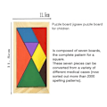 Miniatyrbild 3 av 3: Utvecklande Tangram Pusselleksak Multiformad Slitstark