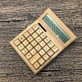 Miniatyrbilde 4 av 11: Funksjonell datamaskin kalkulator Solenergi Bambus Kalkulator med 12-sifret stort display