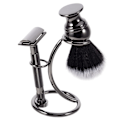 Miniatyrbillede 4 af 5: Bærbar barberkost- og barbermaskineholder, barberstativ i rustfrit stål til mænd (pistolfarve) Gun Color