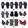 Pikkukuva 2 / 3: Dam Herr Vinter Polar Fleece Halvfinger Flip Handskar Dubbellager Tjocka Touch Screen Fingerless Cabriolet Vantar Handledsvärmare med cover Hög Qu