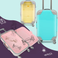 Miniatyrbilde 3 av 11: Mini Trolley Falske Dukker Reiseveske Emballasje for Etui Øyevipper Emballasje Boks Simulering Bagasje Oppbevaringsboks Himmelblå