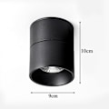 Miniatyrbillede 4 af 5: Justerbar loftslampe, stueloftslampe, 15W LED sort drejelig 3000K varm hvid, Ø90MM [Energiklasse A+], (sort), ladacèe